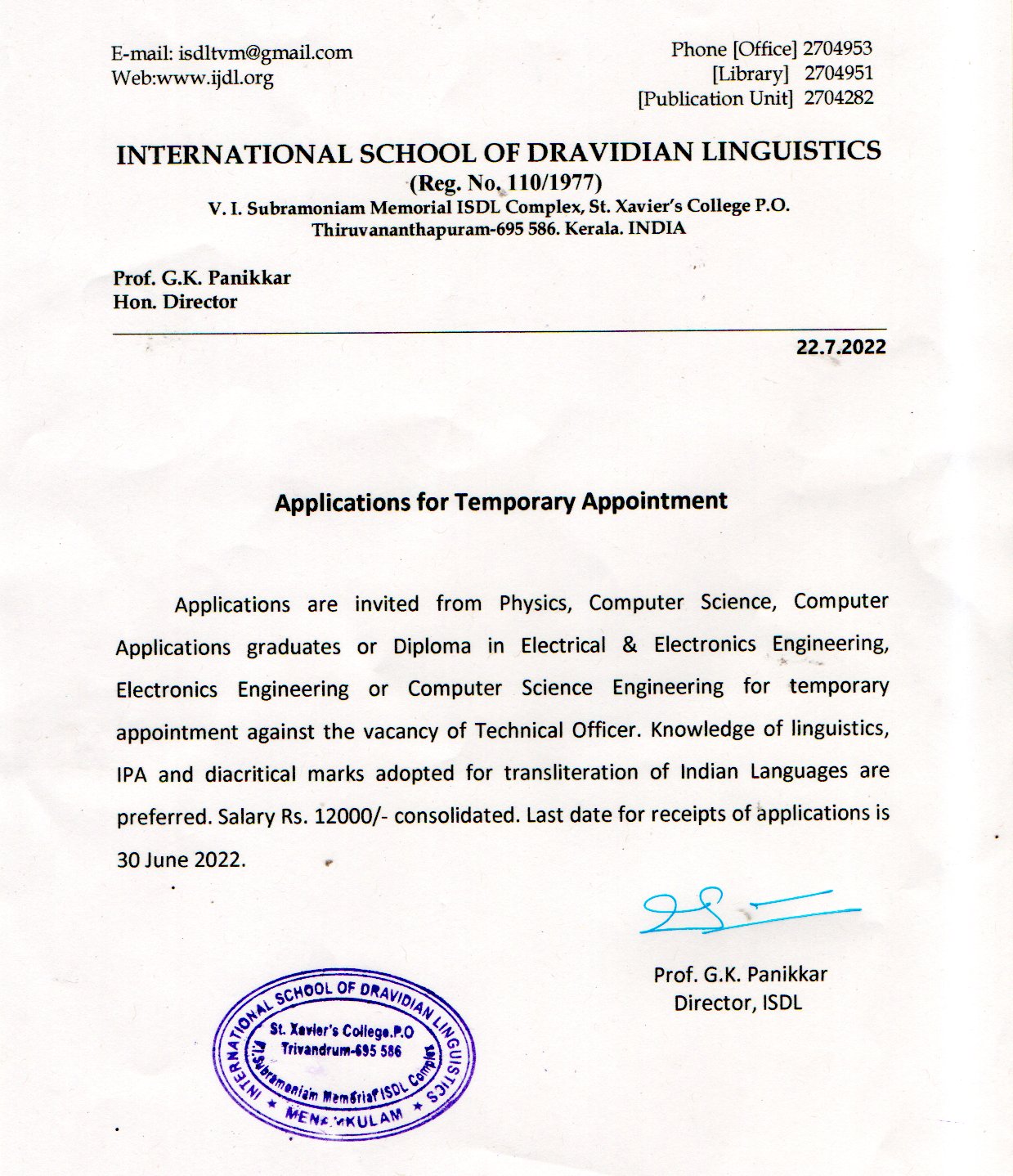 DRAVIDIAN LINGUISTICS ASSOCIATION